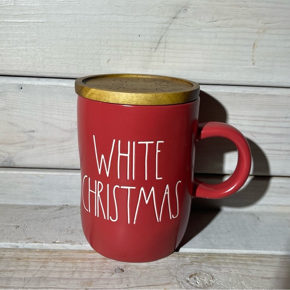 Rae Dunn WHITE CHRISTMAS Mug with Coaster / Lid - NWT - Picture 1 of 4